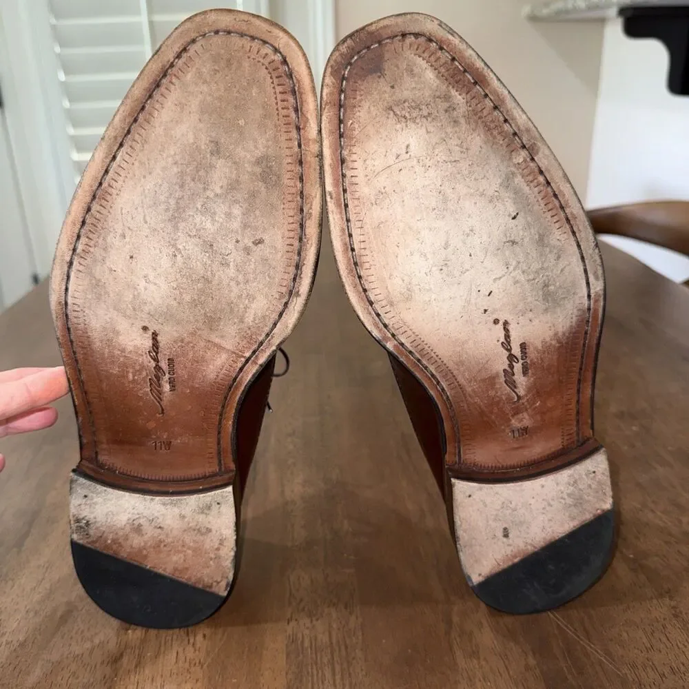 Mezlan Torello Apron Toe Derby Brown Leather Lace Up Dress Shoes Spain Mens 11W